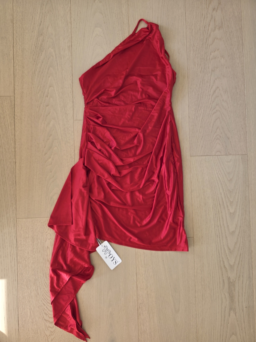 OYS Red Satin Mini Dress | Medium | NWT - Picture 3 of 6